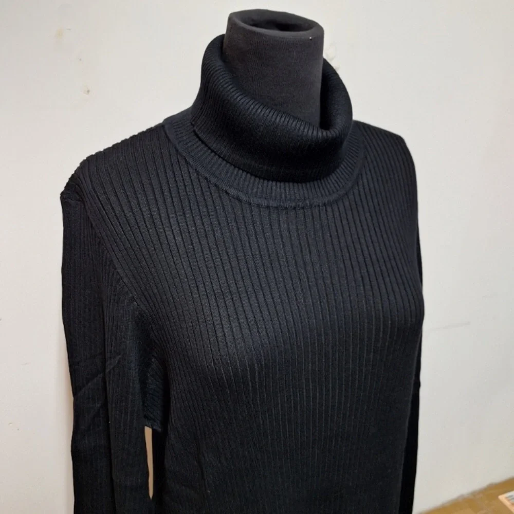 NWT! Women's Long Sleeve Bodycon Sweater Turtleneck Dress, Black - Picture 4 of 8